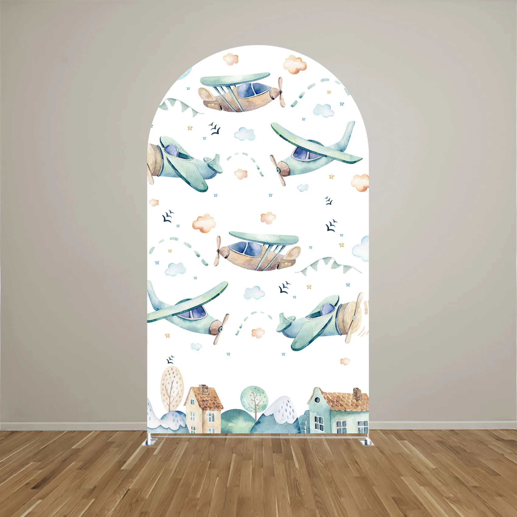 Двухслойный тканевый фон с изображением летательного аппарата