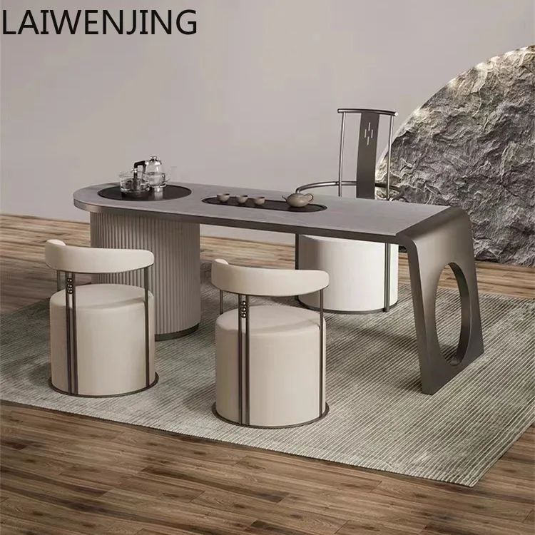 

HLZ Rock Slab Tea Table Light Luxury Minimalist Coffee Table Office Modern Home Balcony Tea Table and Chair Set