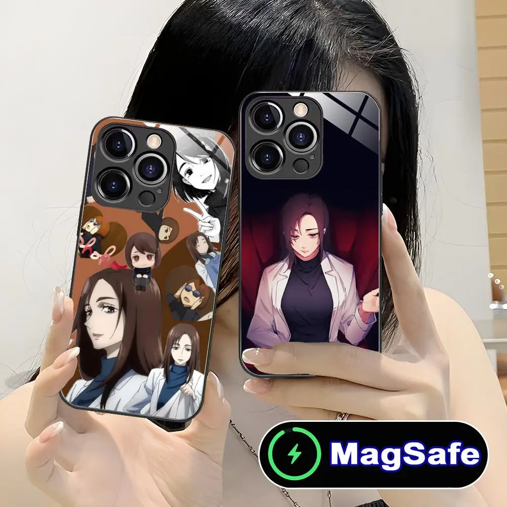 

Jujutsu Kaisen Shoko Leiri Phone Case for iPhone 16 15 14 13 12 11 Pro Max Plus Mini MagSafe Glass Colour Printing Pretty Luxury