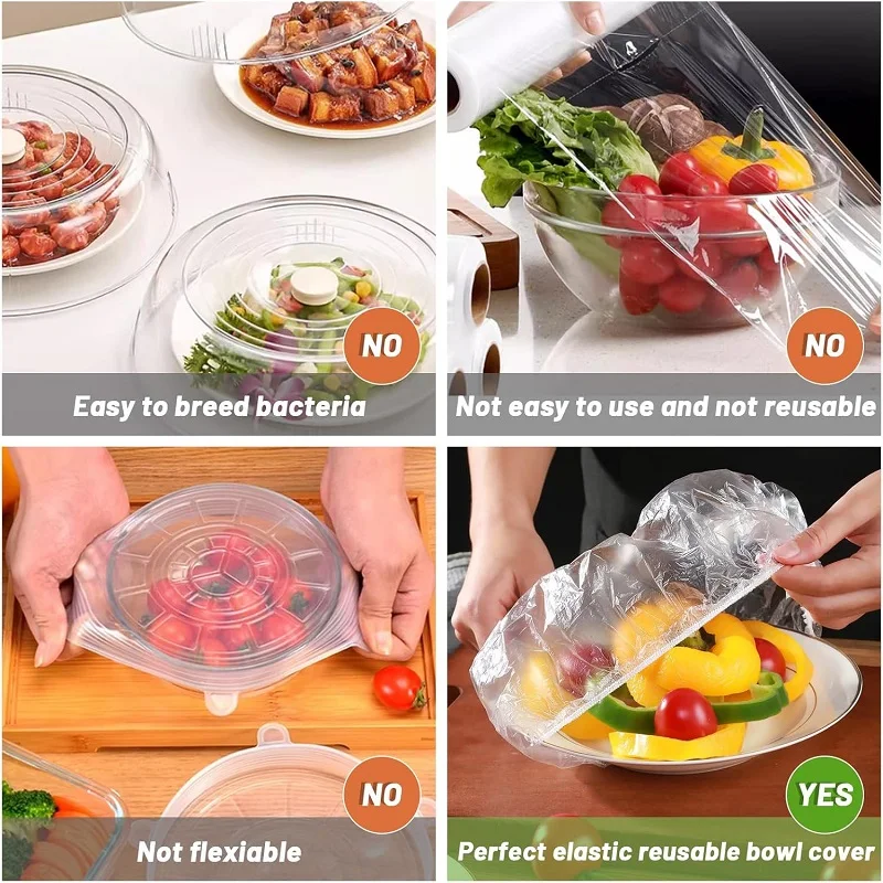 Einweg-Lebensmittelabdeckung Lebensmittelecht Haushalt Obst Gemüse Frischhaltefolie Aufbewahrungsbeutel Elastische Plastikfolie Frischhaltehaube Frischhaltebeutel – Detail 3