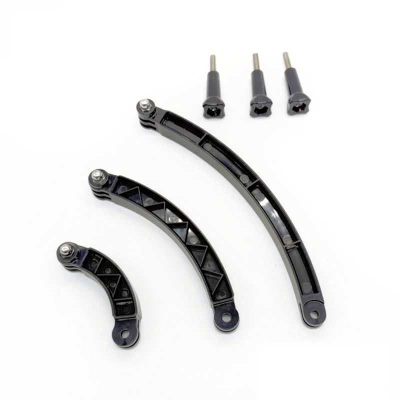 87HD Portable Helmets Arm Extension Curved Poles Set 7.50cm/13.50cm/19.50cm for Action Cameras Optional Screws Set