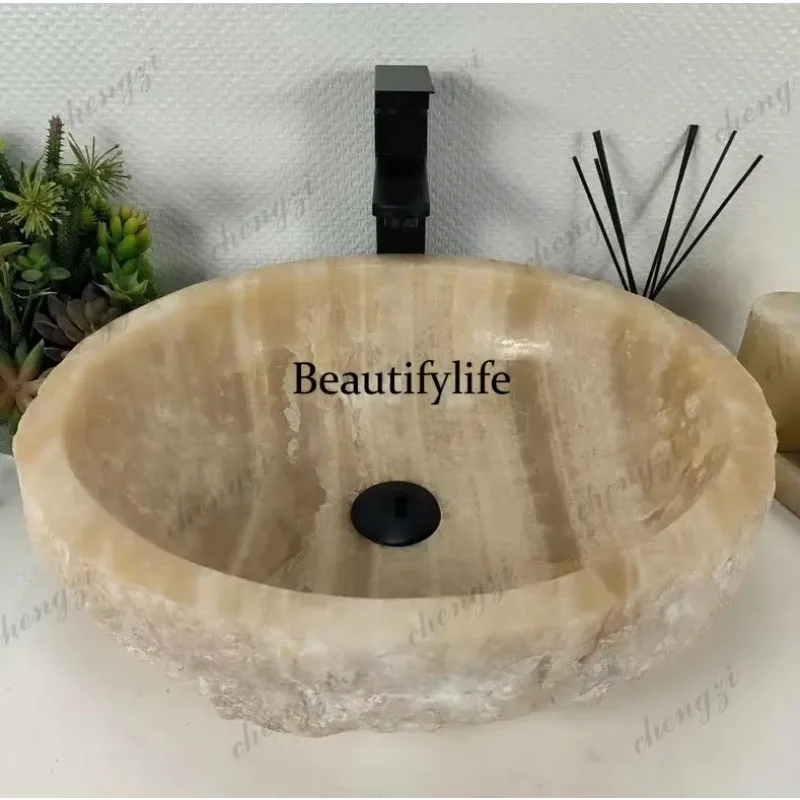 DD182Counter basin bathroom hotel stone wash basin creative retro marble wash basin
