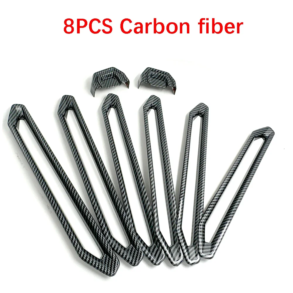 

For Jetour T2 2023 2024 8PCS/Set Carbon Fiber Style Roof Cover Rack Decorative Plate Strip Iuggage
