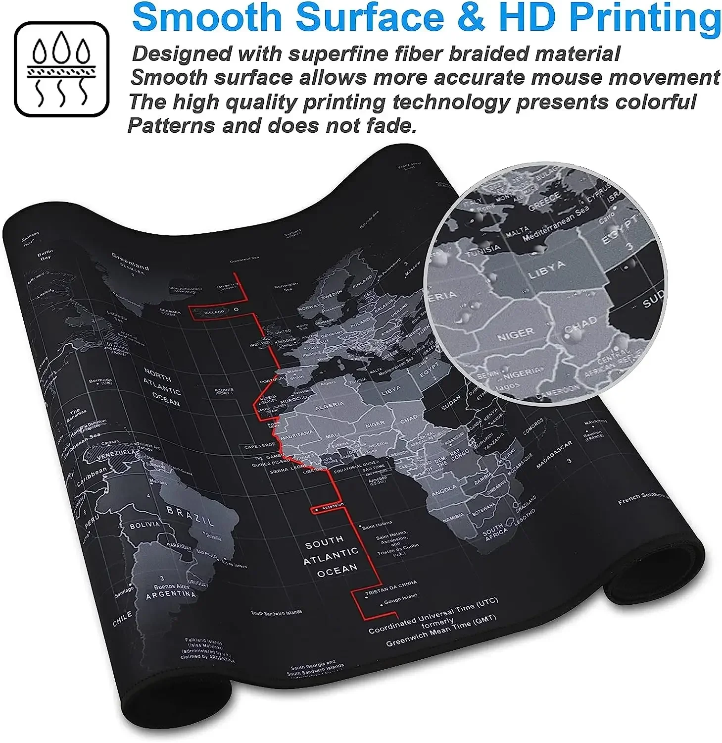 Коврик для мыши с картой, большой коврик для стола с картой, защитный коврик для игровой мыши, декор офисного стола, клавиатура, длинная подкладка, коврик для ноутбука, компьютера, геймера