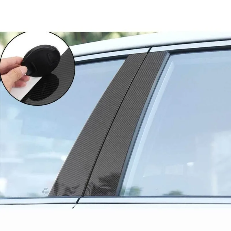 1set Carbon Fiber Door Window Trim Cover Pillar Post For Honda Odyssey 2005-2008