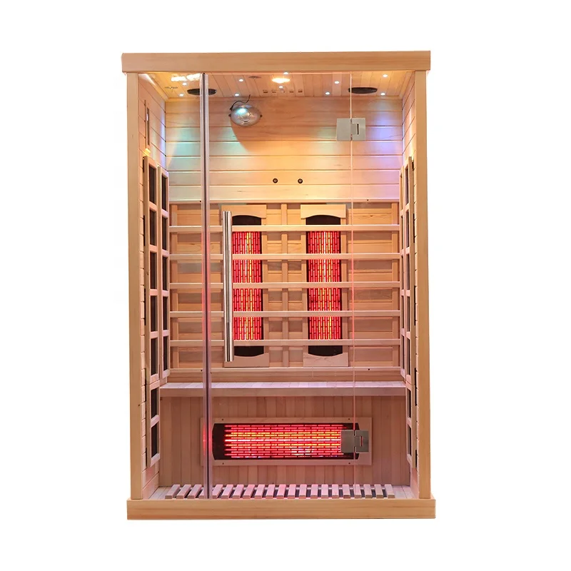 Customization.2025 Cheap Canada Hemlock Wooden Infrared Outdoor Sauna Room Infrared Wooden 2-Person Pre-Warm up Time