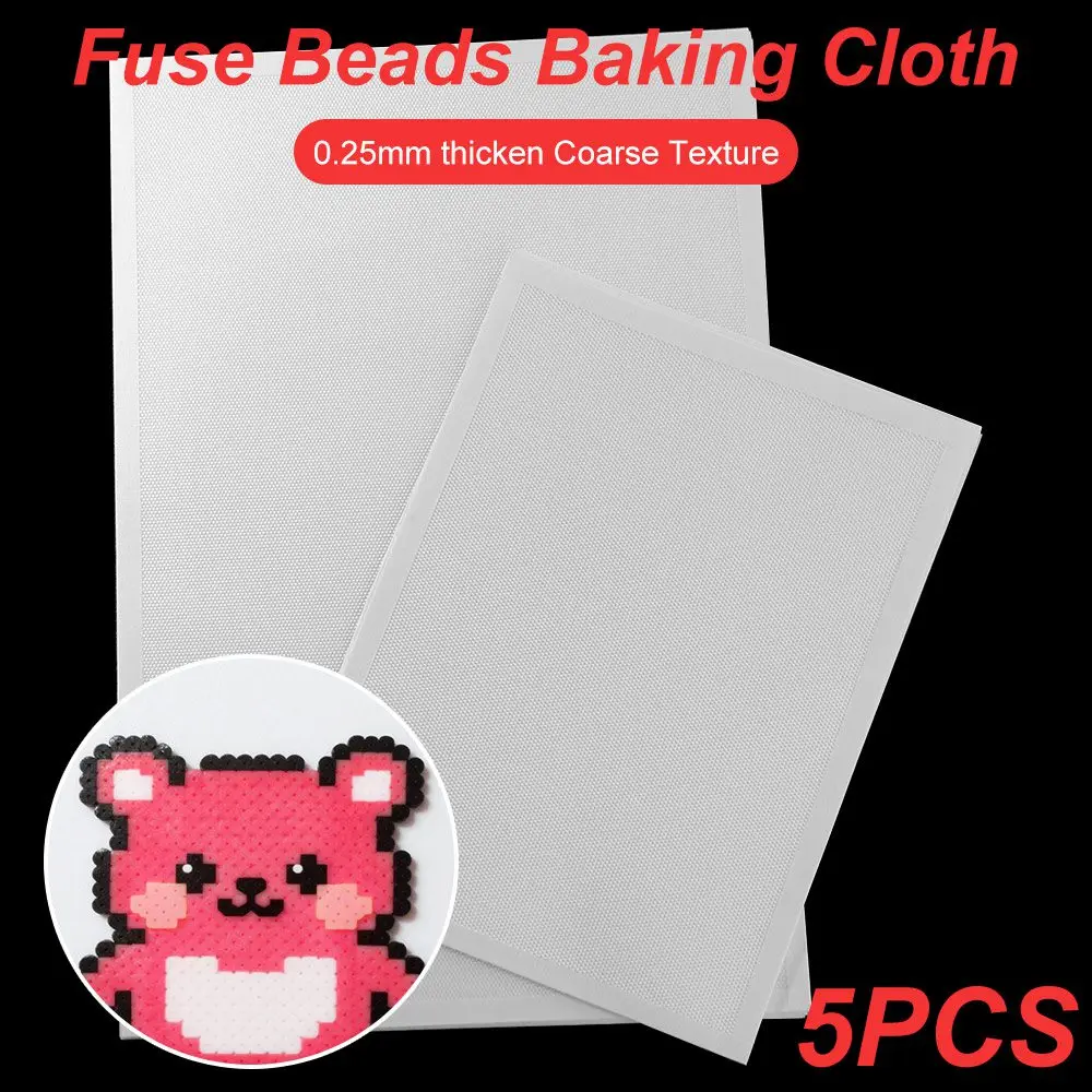 5Pcs 0.25mm Fuse Beads Baking Cloth Extra Thick High-temperature Cloth Perler Beads Heat-resistant Paper Heatproof Translucent