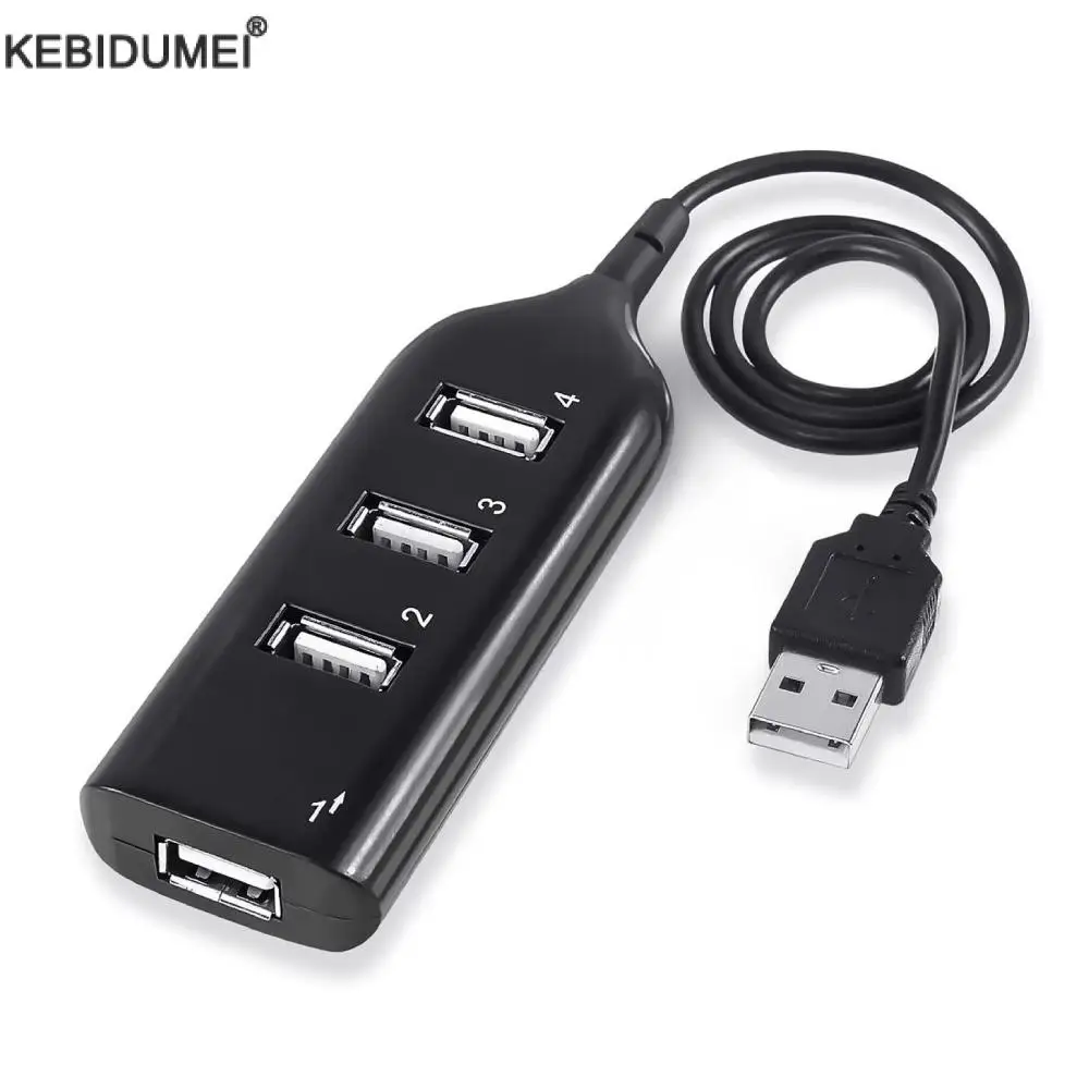 Mini divisor USB de 4 puertos, adaptador expansor múltiple USB 2,0 de alta velocidad para PC, portátil, accesorios para ordenador portátil
