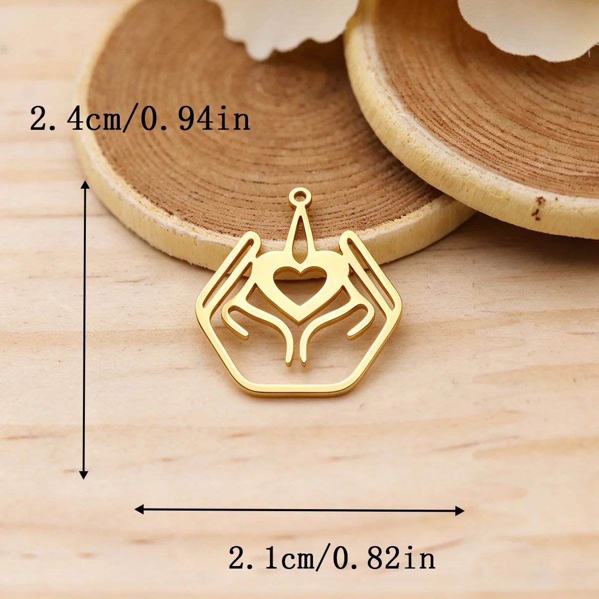 3pcs Stainless Steel Hands Holding Heart Pendant Charms For DIY Necklace Earring Bracelet Jewelry Making Supplies