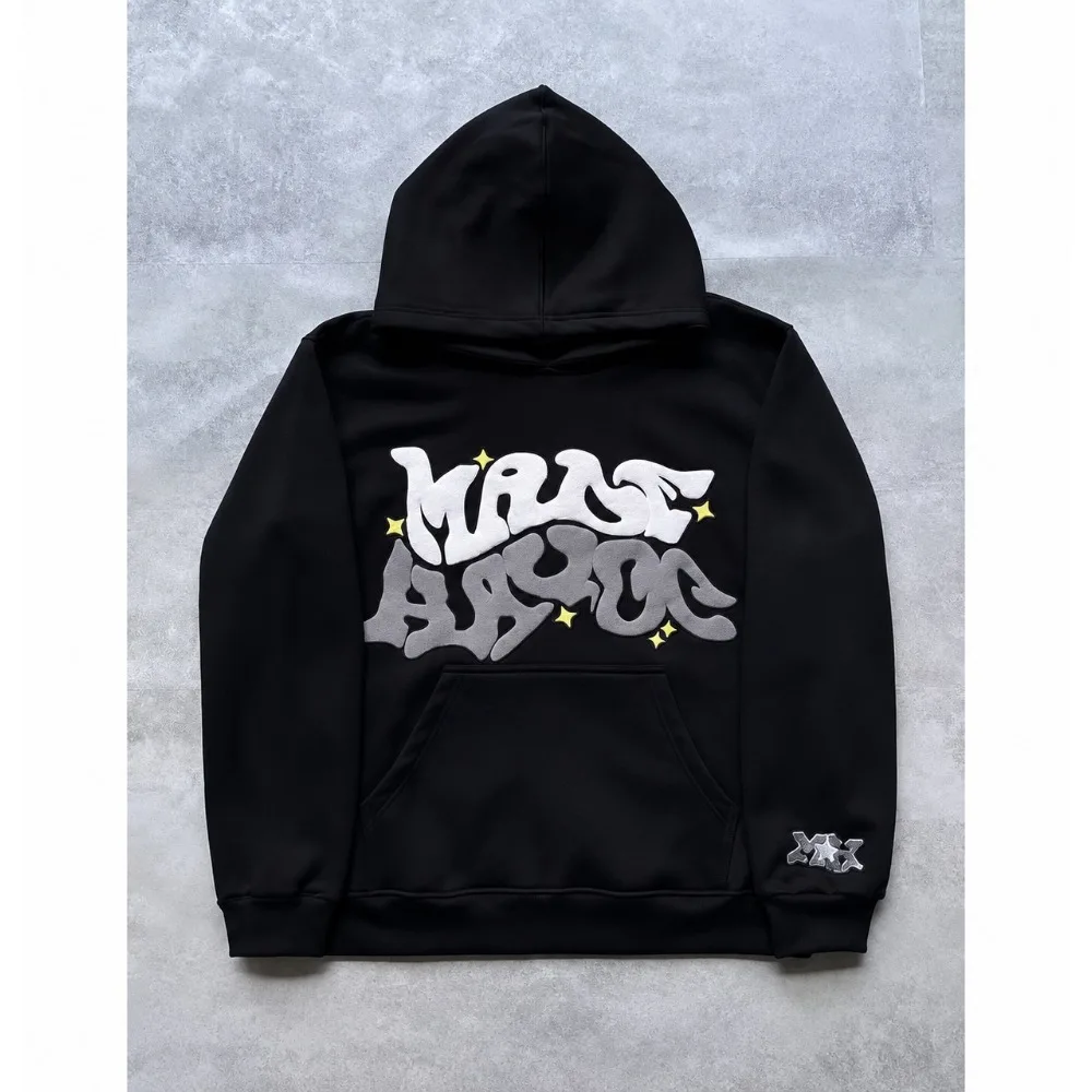 European and American Fashion Wool Print Trend Hip-hop Hooded Men's and Women's Sportswear Casual Multifunctional Sports Top