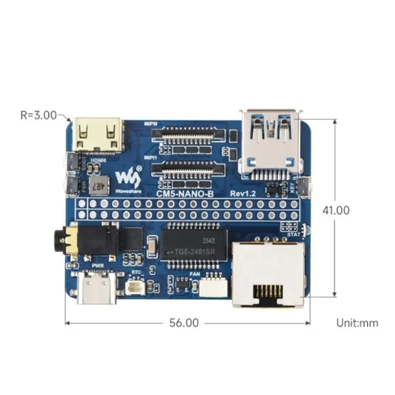 A98T Waveshare For Raspberry Pi For Compute Module 5 CM5-For CM5-NANO-B Mini Base IO Board NANO B Development Board