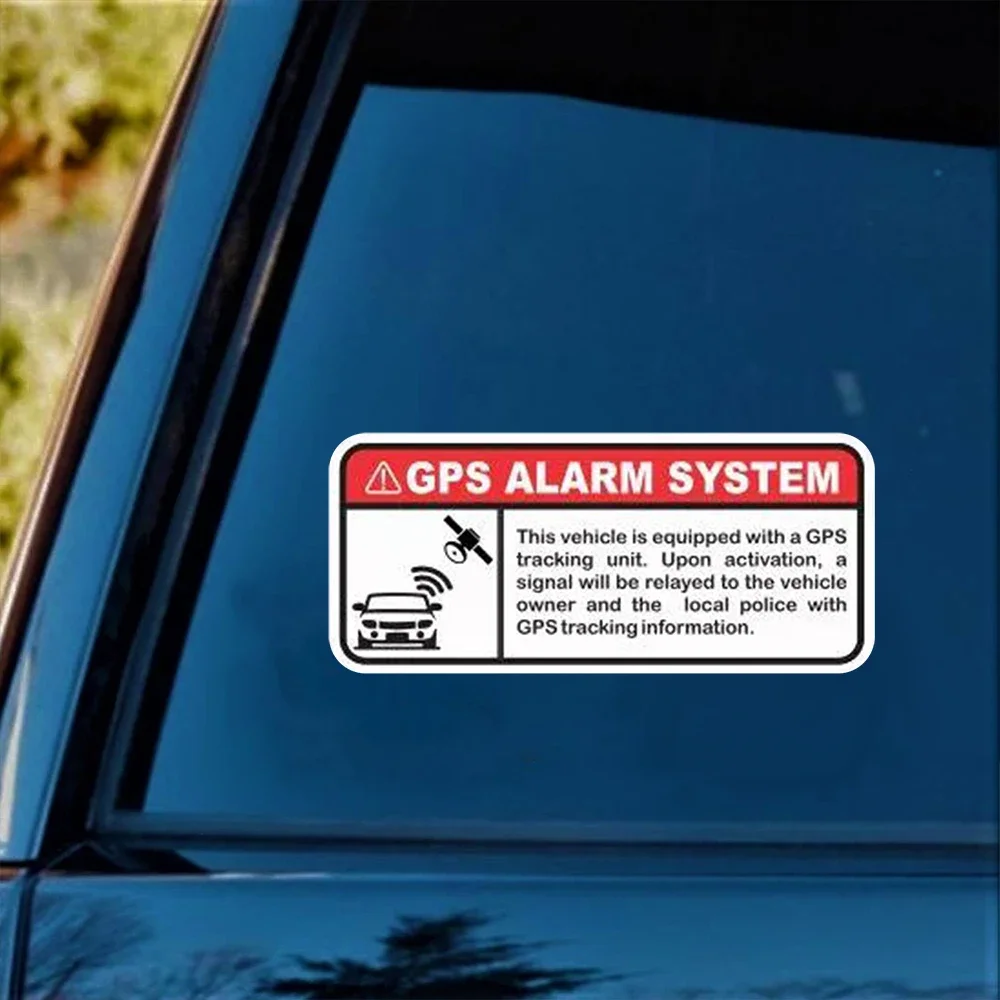 Vehicle Security Warning Sticker Anti Theft GPS Alarm Durable Vinyl Decal for Car Exterior Protective Decoration