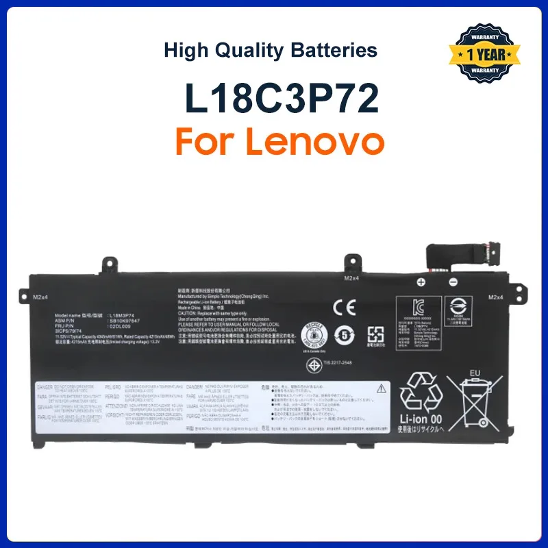 L18C3P71 L18C3P72 Laptop Battery For Lenovo ThinkPad T490 T495 P43S P14s 1st Gen L18L3P73 L18M3P74 L18M4P73 L18M4P74