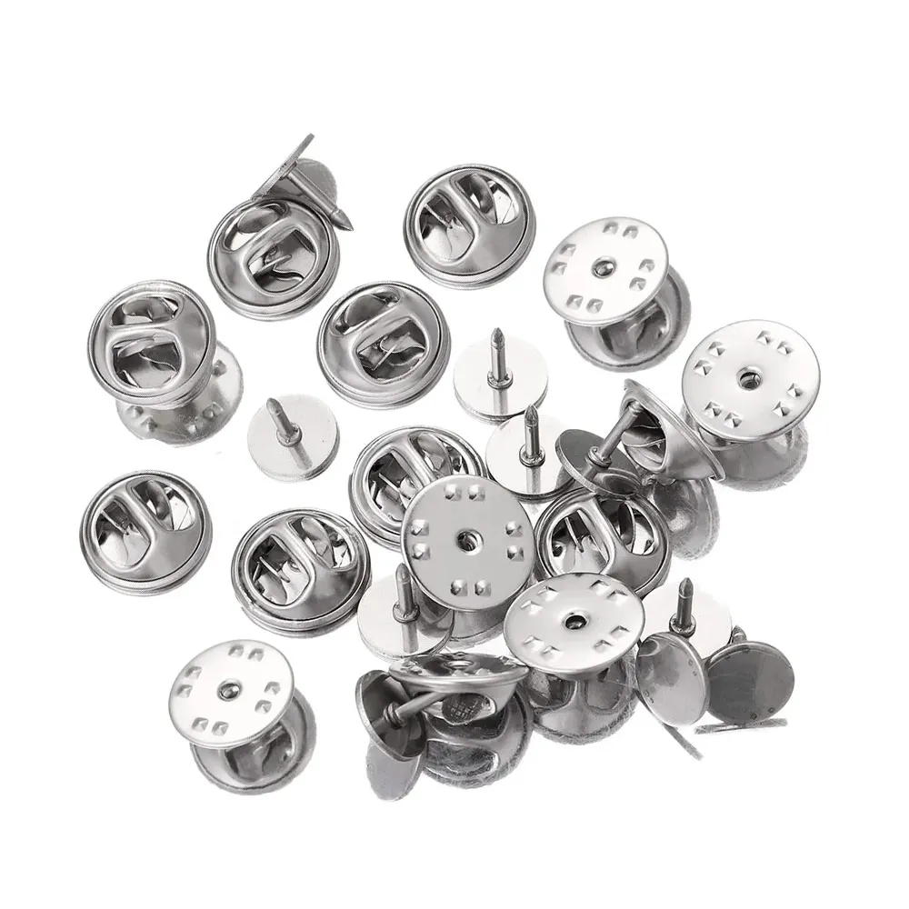 20 Sets Edelstahl Brosche Pin Basis Abzeichen Halter Cabochon Einstellung DIY Manschettenknöpfe Spacer Schmuck Machen Zubehör Großhandel