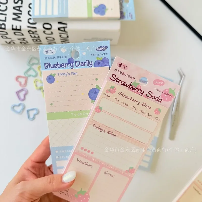 Ins Simple Fruit Long Note Set Plan List Hand Account Student Non-sticky High-value Note Book Kawaii Stationery Notepads