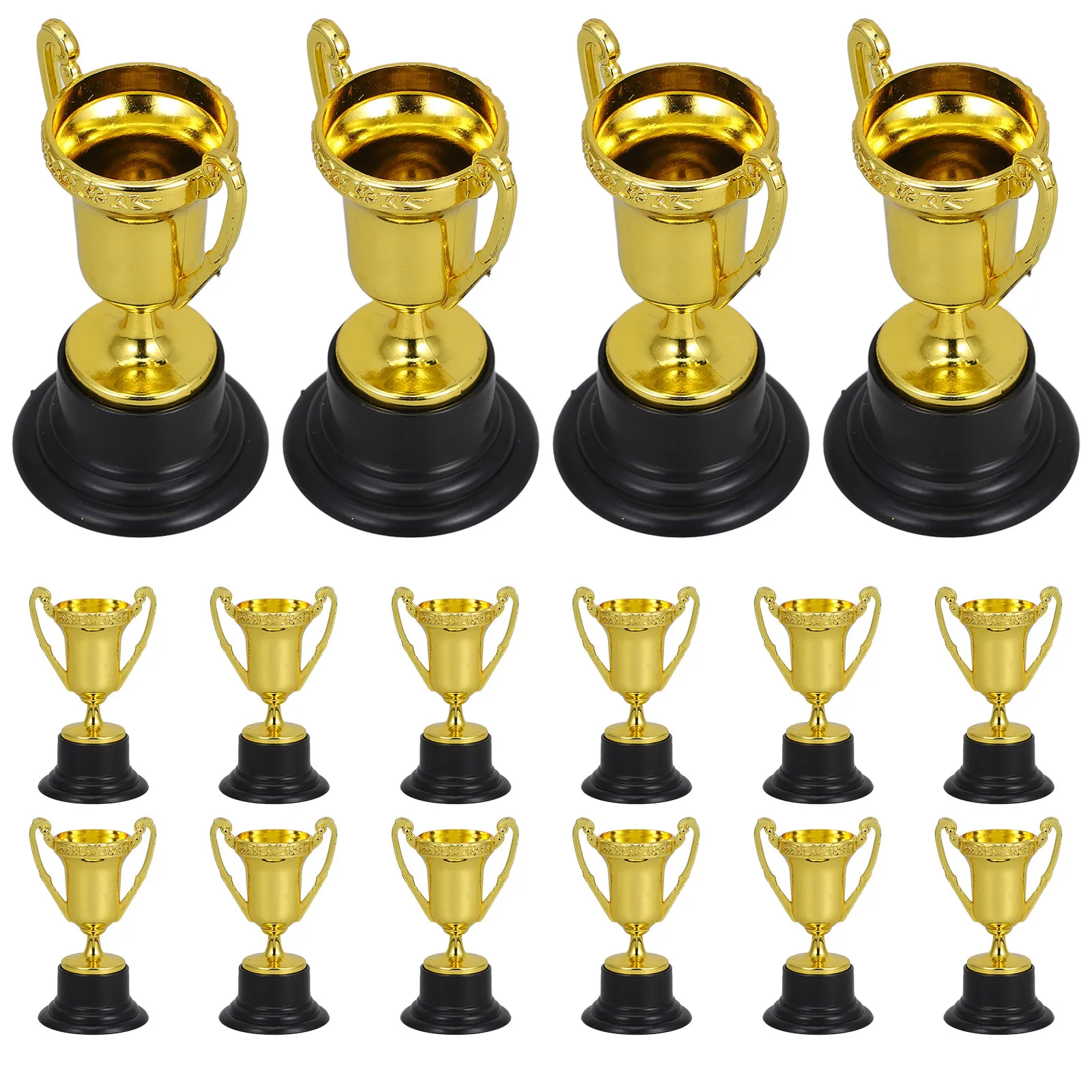 25Pcs Shiny Plastic Trophy Set Kids Reward Trophy for School Sports Day Classroom Games Winner Prize Educational Game