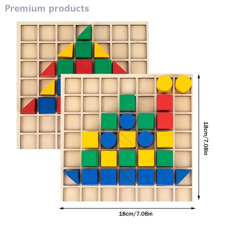 ألعاب تعليمية خشبية من مونتيسوري للأطفال - لعبة ألغاز ذكاء مبكرة متطابقة الشكل والألوان للأطفال