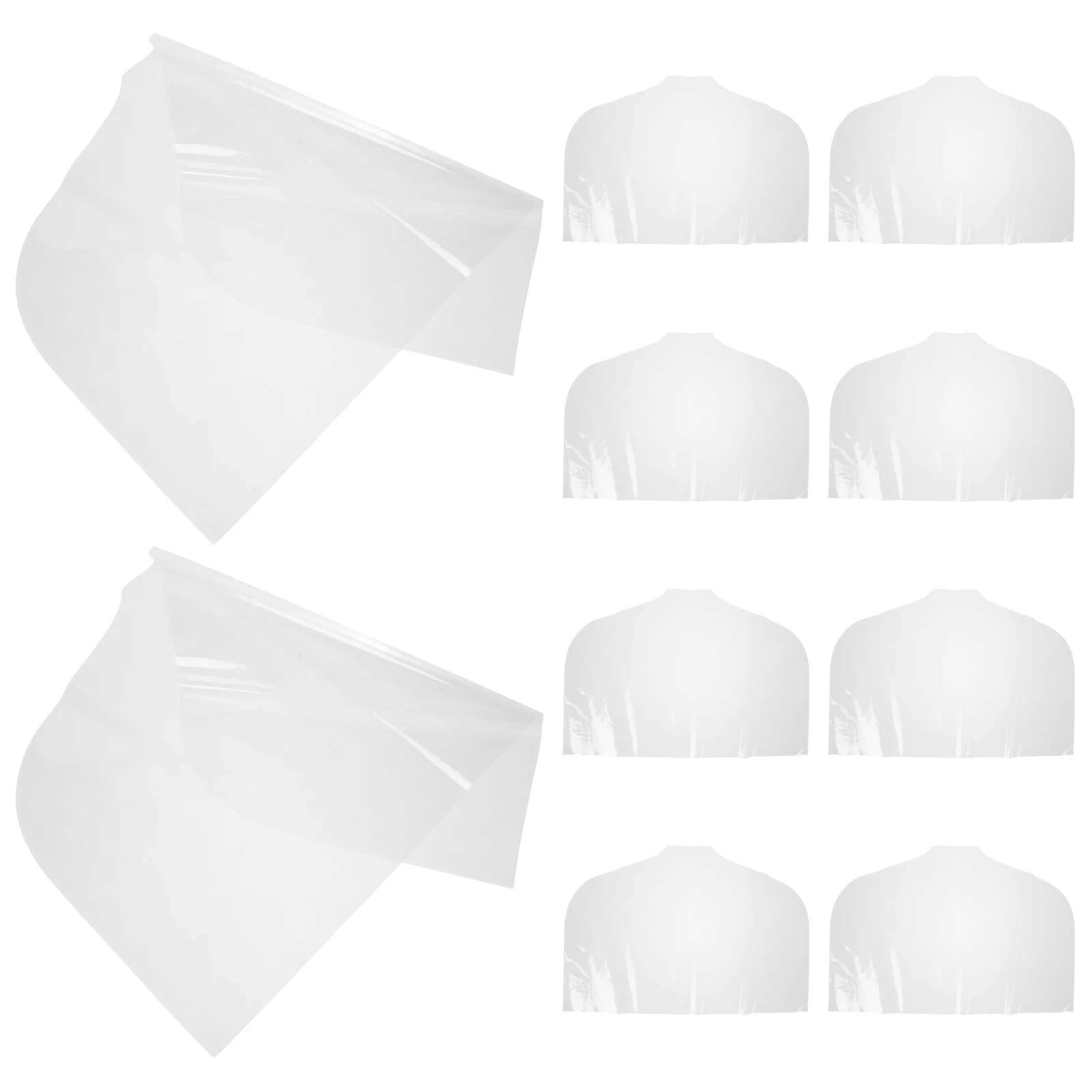 

10 Pcs Clear Garment Rack Cover Thick PVC Material Hanging Clothes Protector Kids Coat Storage Bag Transparent Dust Cover