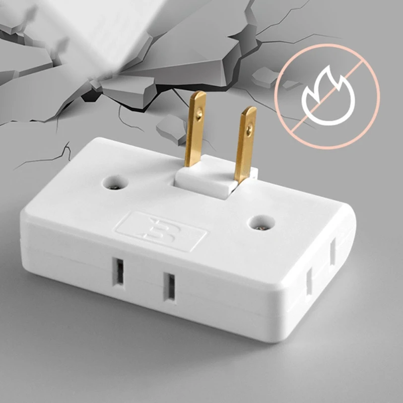 2-prong Rotatable Socket Converter 180 Degree Extension Plug Adapter Foldable USB Plug Adapter Wall Outlet Extender