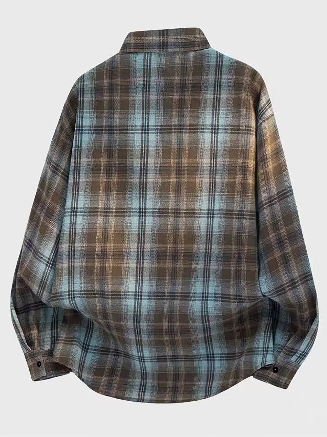 New Loose Fit Men's Long Sleeve Plaid Shirt Workwear Style Casual Shirt Button Placket Regular Length Summer Season Fashion