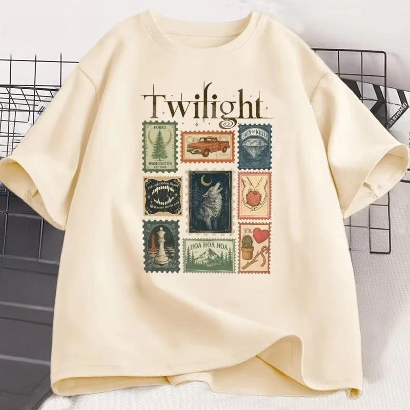 Vintage Twilight Forks T-shirt Book Lover Cotton Men Women Tshirt Unisex Clothing Summer Aesthetic High Quality Tees Shirts Tops