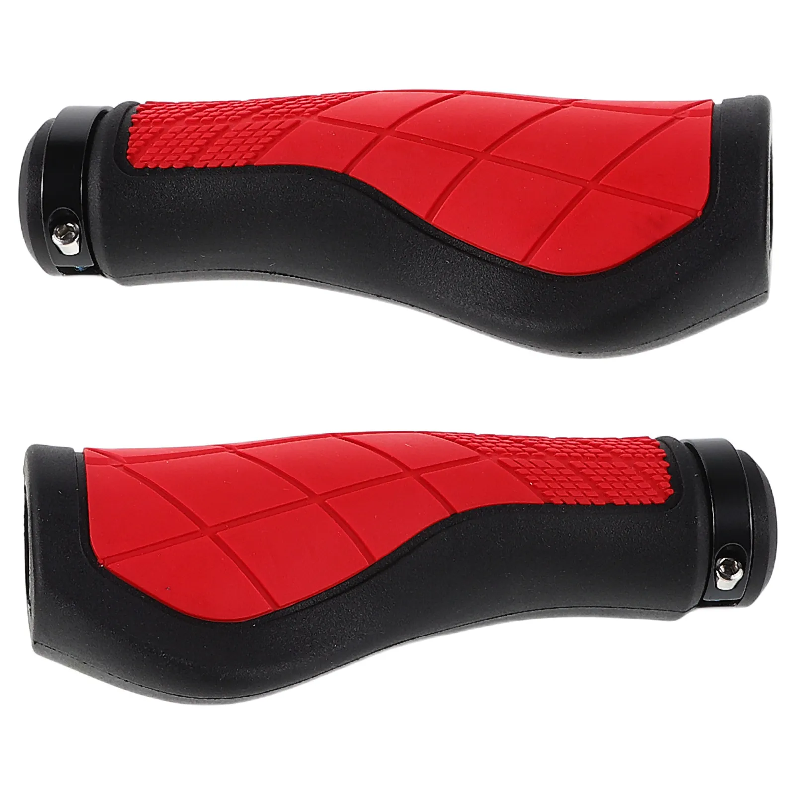 1Pair Mountain Bike Handlebar Grips Ergonomic Non-Slip Rubber Texture Shock Absorbing Vibration Dampening for Folding Bike