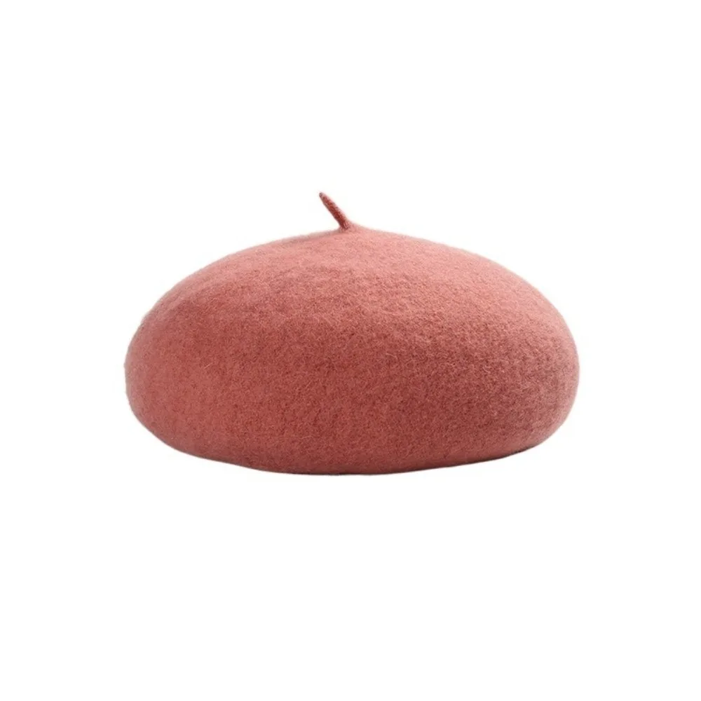 

Comfortable Cloud Women Wool Berets Plush Keep Warm Painter Caps Korean Style Solid Color British Beanie Hat Autumn