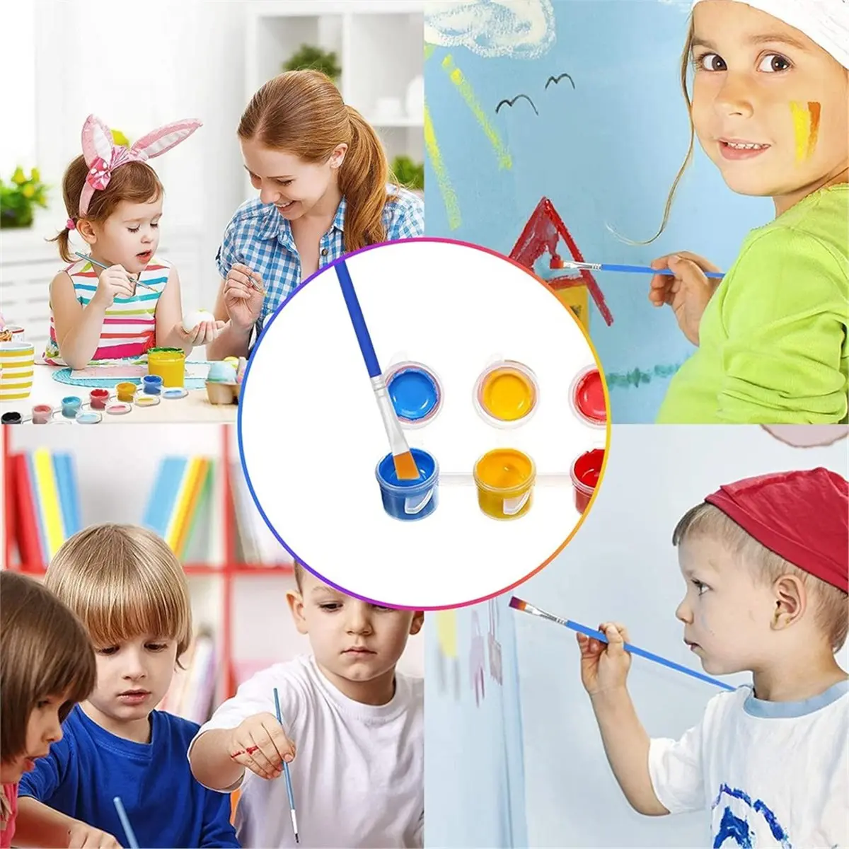 20 Strips 120 Pots Empty Paint Pots Strips with Lid for Classrooms Schools Paintings Art Festivals(3 Ml/ 0.1 Oz)