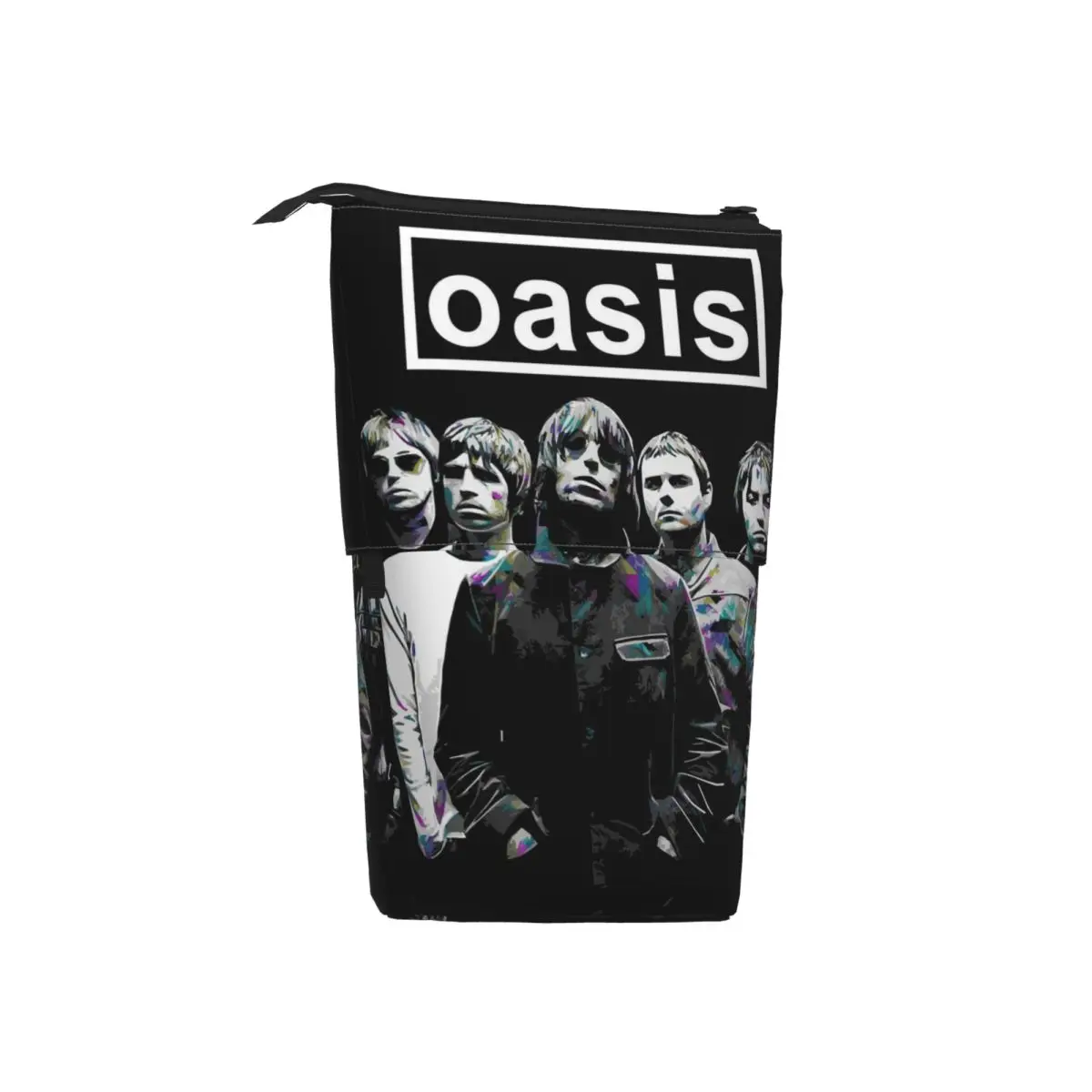 مخصص الكورية الرجعية O-Oasises مقلمة للبنين بنات البريطانية روك المشارك سعة كبيرة القلم حقيبة صندوق القرطاسية #2