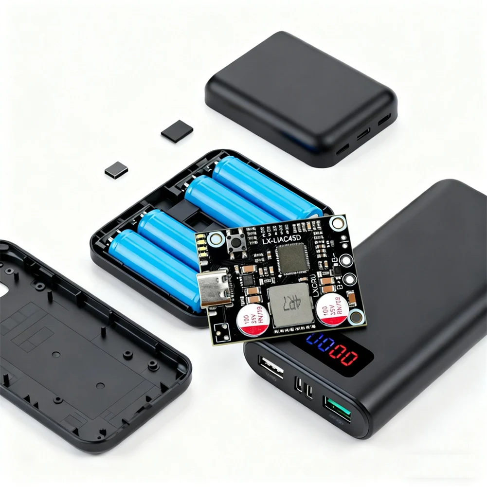 2-6S PD 45W Fast Charging Power Bank Module Type-C - DIY Mainboard for Li- LiFePO4 Battery Mobile Power Supply
