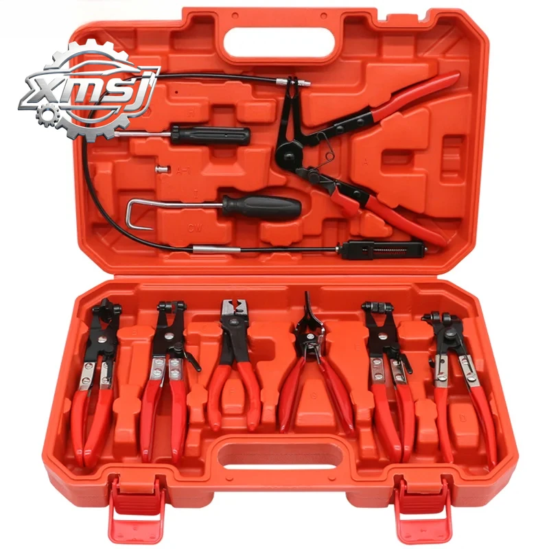 

Juego 9 alicates para abrazaras manguera coche, herramientas flexibles para remover abrazaras cable, selladores