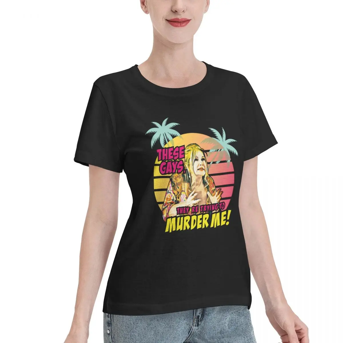 Discount These Gays, They Are Trying To Murder Me Women's T-shirt Classic Classic Solid Tee