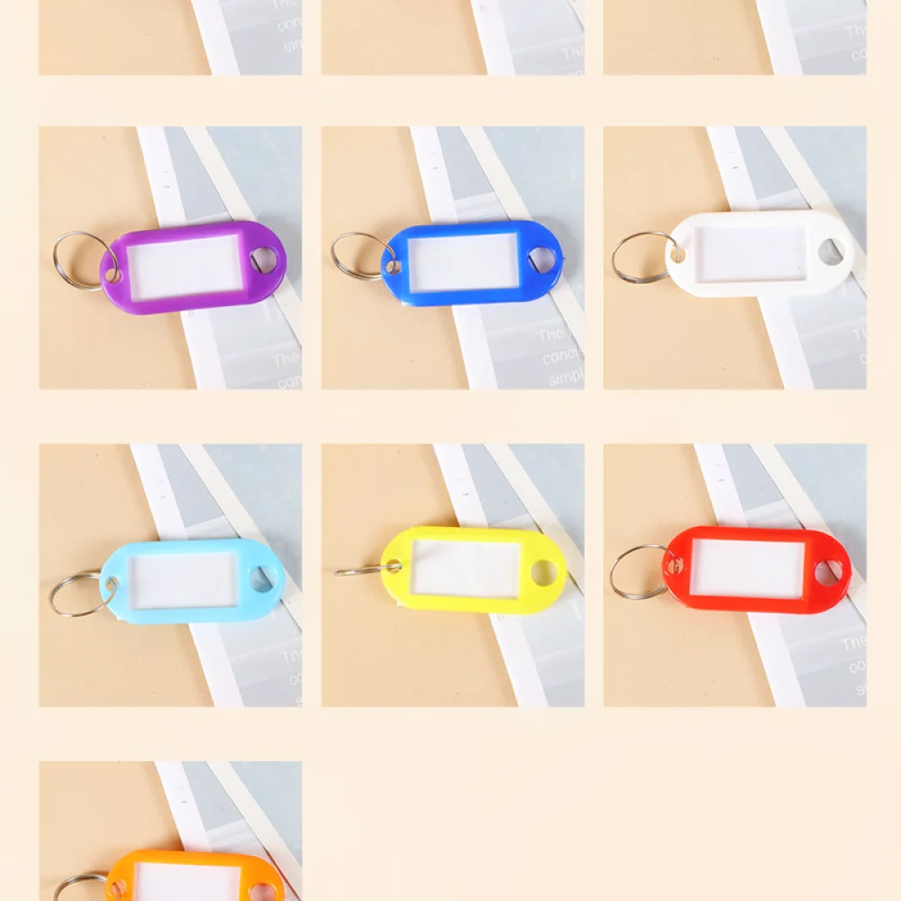 Durable PP Material Key Identification Tags With Ring Modern Label Tags For Office Hotel Key Organization