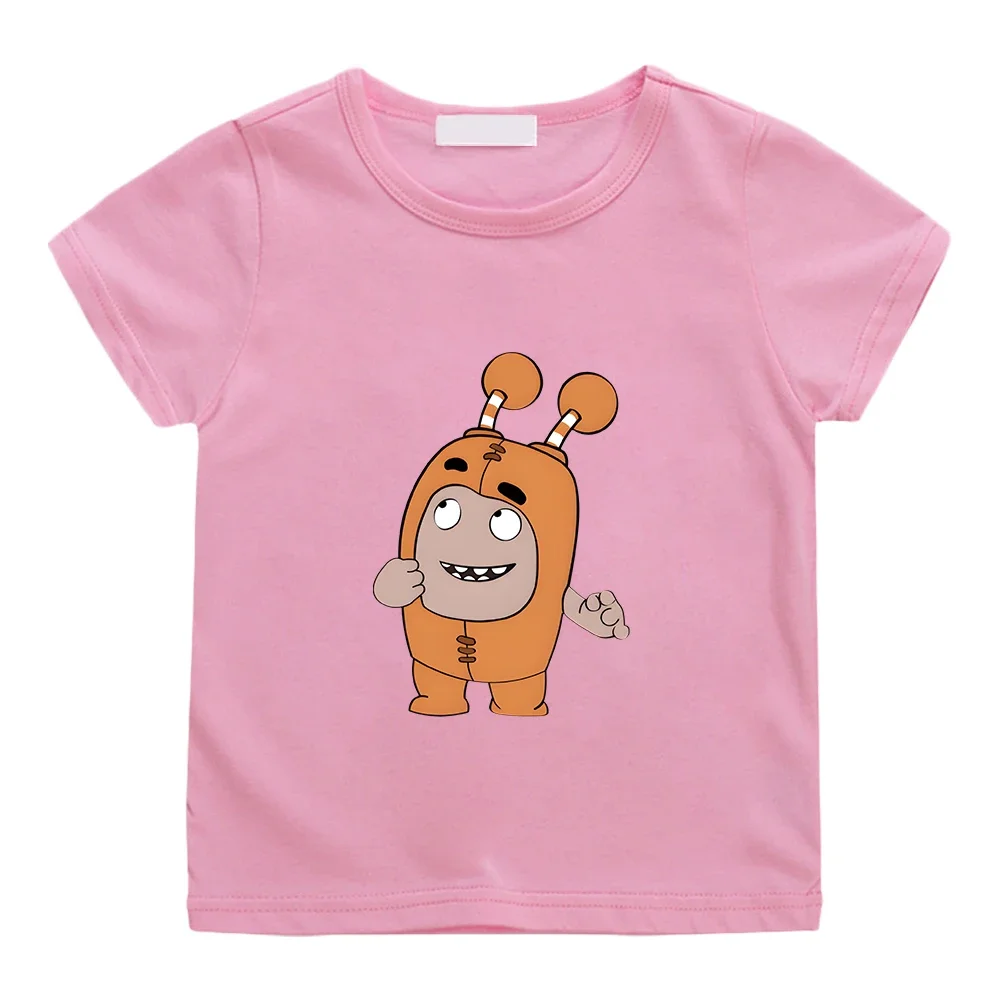 Oddbods Slick Orange Graphic T-shirt 100% Cotton Summer Comfortable Tee-shirt Kawaii Cartoon Printing Children Tshirt Boys/Girls