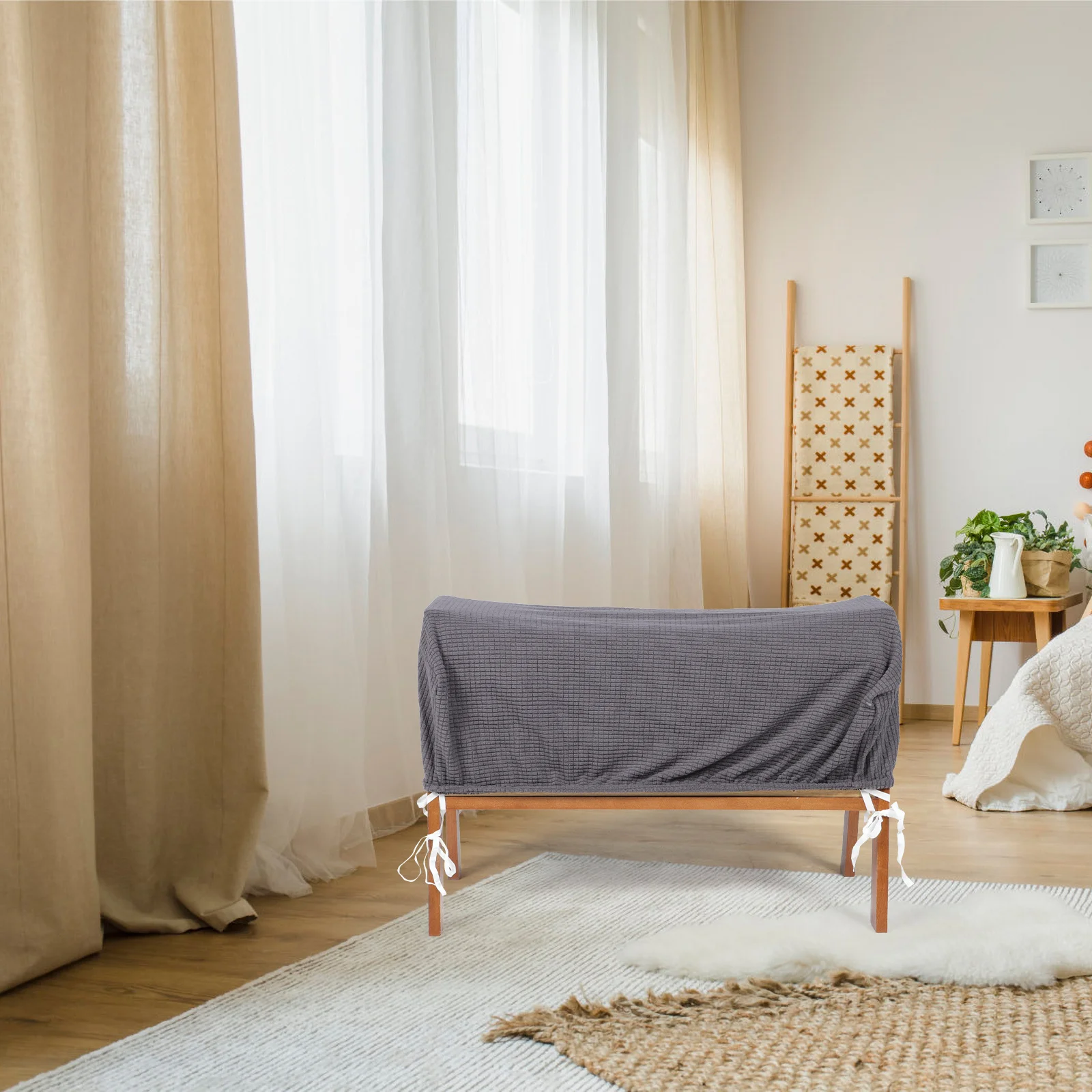 

Elastic Dining Bench Cover Long Stool Protector Comfortable for Various Room Decor Styles Dining Bench Cover