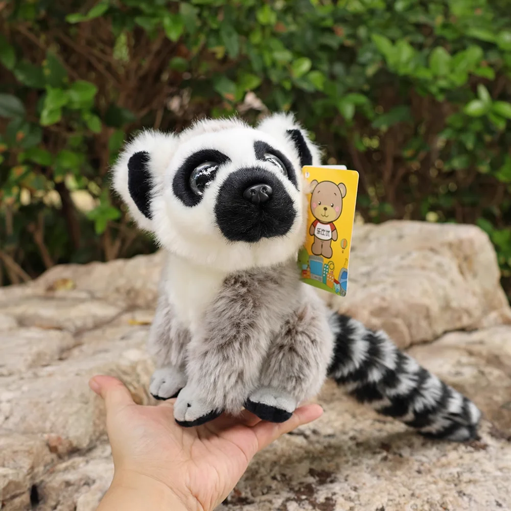 18CM Cute Little Lemur giocattoli di peluche Vita reale Lemur con coda ad anello Regali di peluche per bambini Regali di Natale per bambini