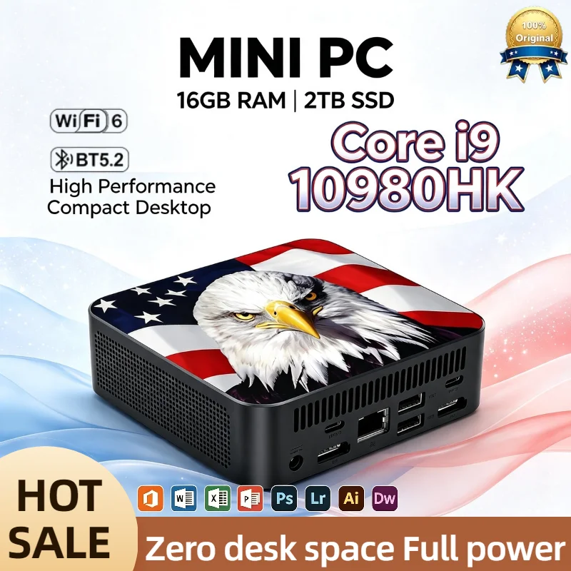 2026 Intel Core i9 8950HK Mini PC 16GB DDR4 1TB 2TB SSD 4K WiFi6 BT5.2 Compact Desktop Computer Office Pro Max Plus