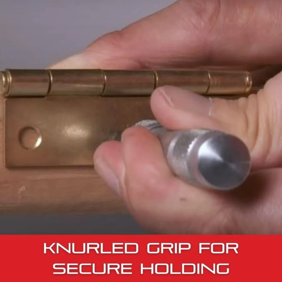 لكمة مركزية من الفولاذ مع ساق دائرية وقبضة إصبع مخرشة لوضع علامات دقيقة في تطبيقات تشغيل المعادن والتصنيع Ha #6