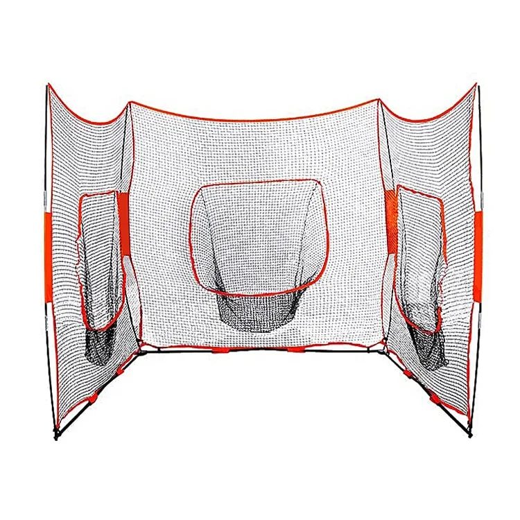 

High Quality Portable Folding Three Sides Baseball Batting Net Softball Goal Baseball Practice Net