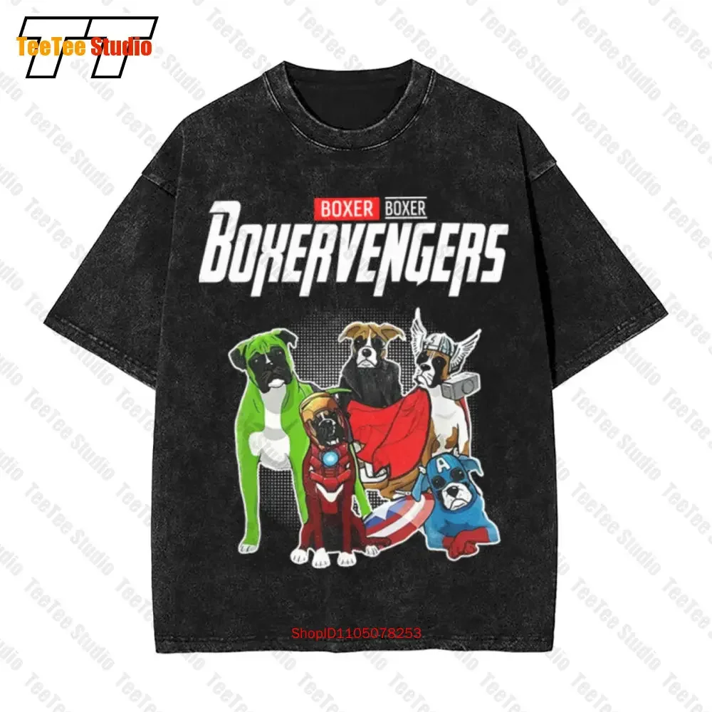 Boxervengers Dog Boxer Vintage Oversized T-Shirt 03X0