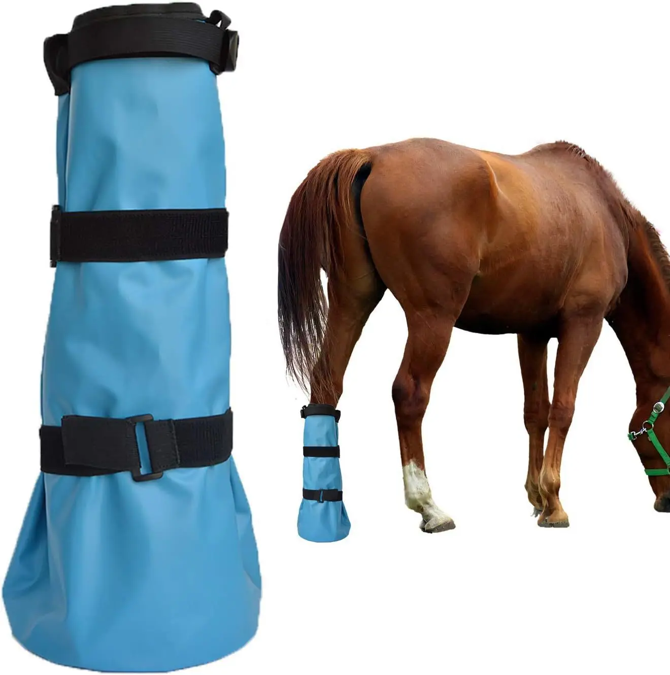 Portable Horse Horseshoe Care Kit with Leggings Covers Horse Foot Soaking Wraps New Horseshoe Inserts - All-in-One Care Bag
