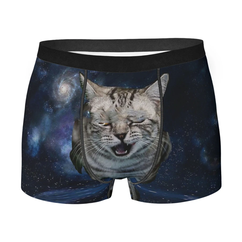 

silly kitty in space Man's Boxer Briefs Wonderful Universe Highly Breathable Underwear Top Quality Print Shorts Gift Idea