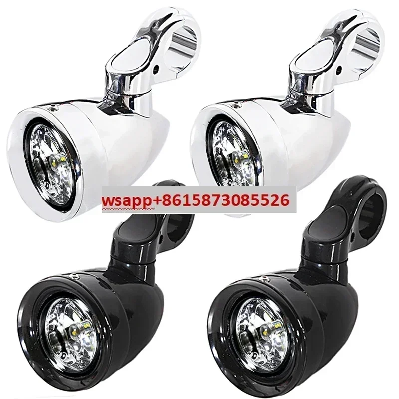 Motorcycle modified metal bullet retro fog light suitable for Har-ley 883 gliding universal 32mm bumper