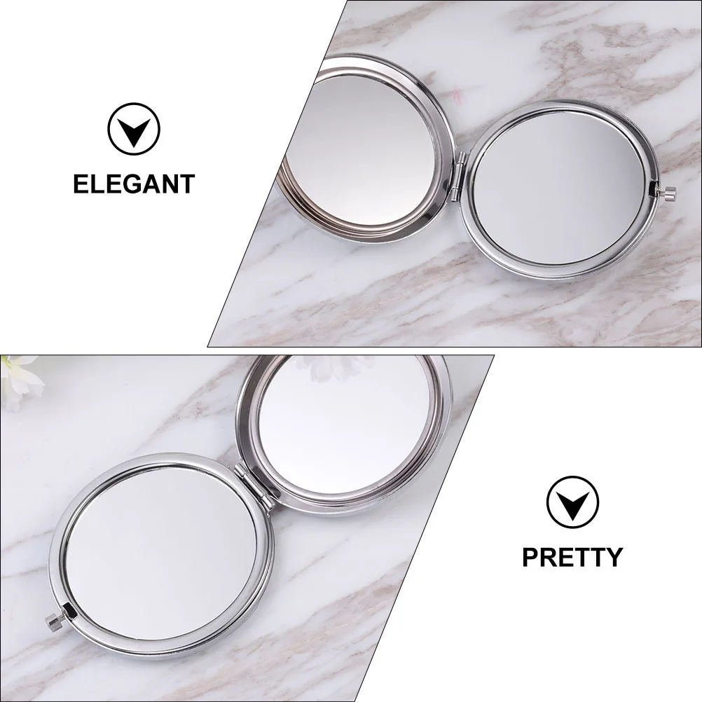 

5Pcs Small Portable Makeup Mirrors Double-Sided Foldable Metal Compact Pocket Travel Mirror for Women Double-Sided Makeup Mirror