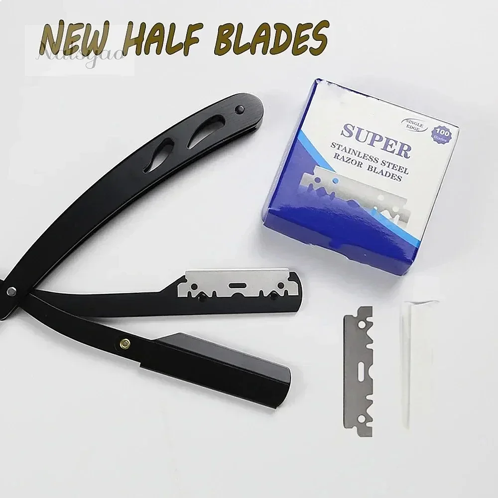 10/100/200PCS Single-sided Stainless Steel Razor Blades for Men Shaving Manual Shaver Barber Hair Cutting Tools