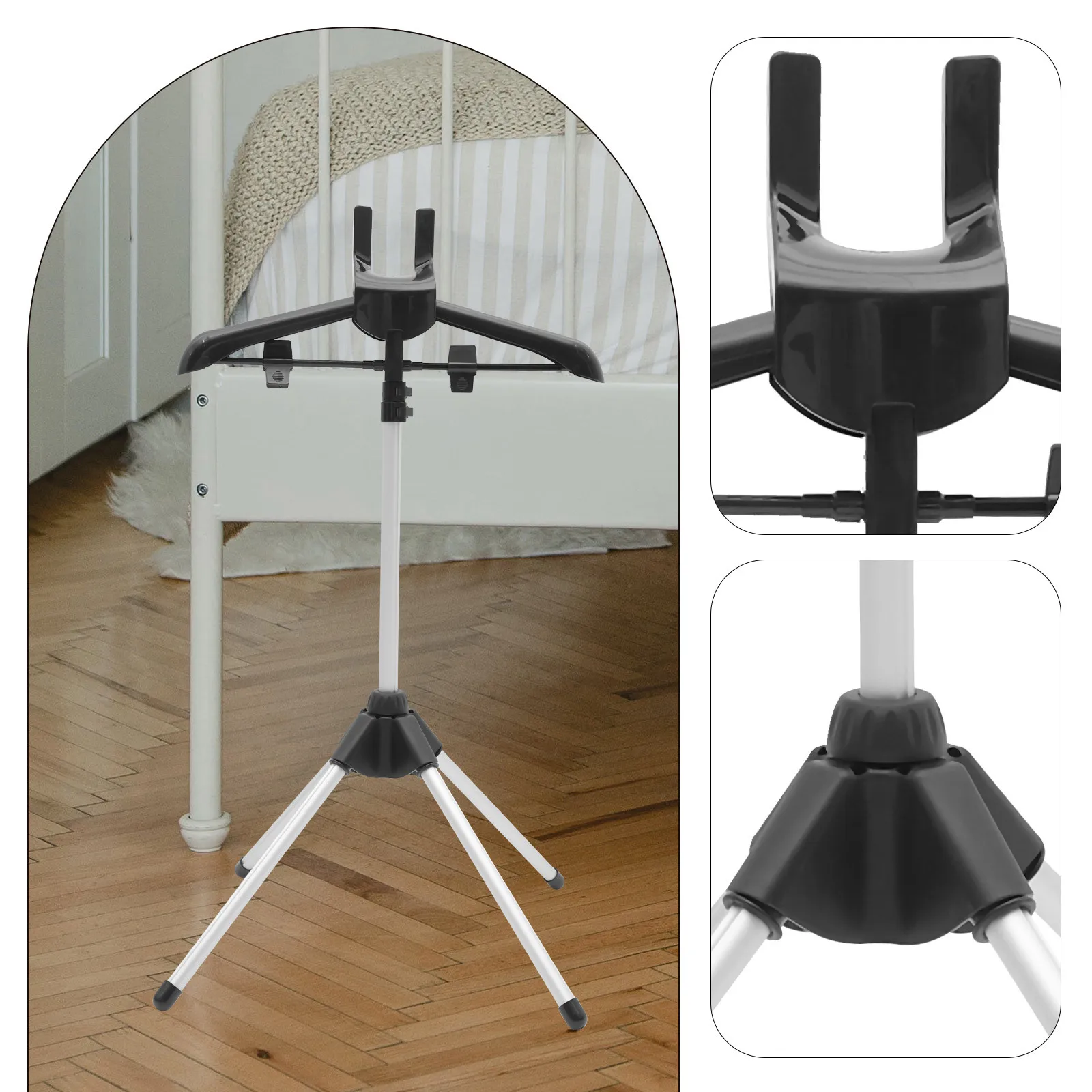 

1Set Garment Steamer Hanger Adjustable Foldable Clothes Drying Rack Lightweight Portable Stand Handheld Ironing Glove