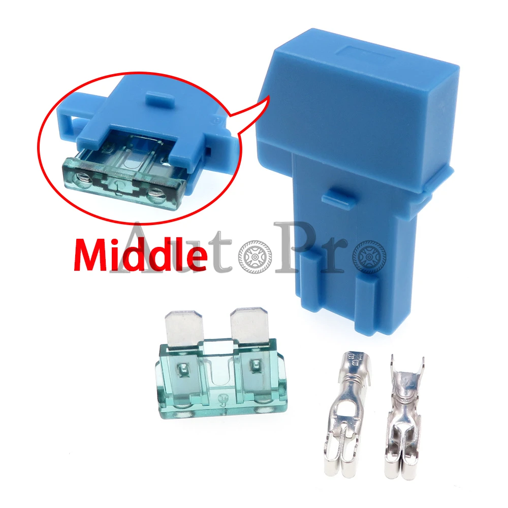 1 Set Blue Lighter Frontal for Standard Fuse Medium AC Assembly Car Insurance Socket Jacket Fuse Holder With Terminal