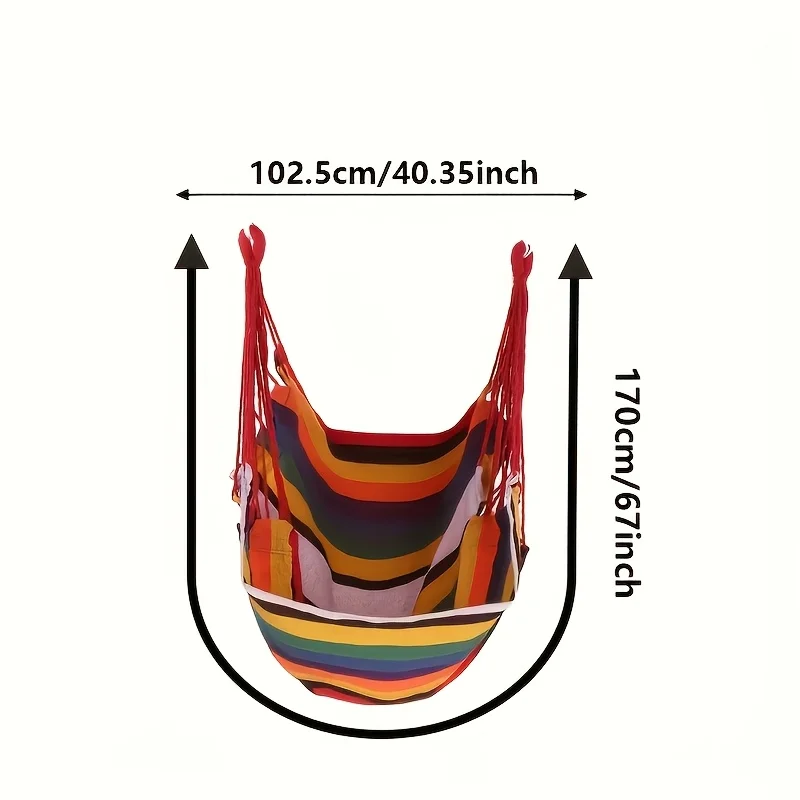 Portable Outdoor Hammock Swing Chair, Sturdy & Comfortable Hanging Chair, Durable for Yard, Patio, Camping image 3