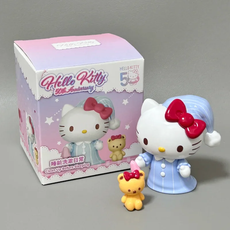 Cute Sanrio Hello Kitty Daily Life Series Collectible Anime Figure Model Dolls Tide Play Model Toy Desktop Ornaments Kids Gifts