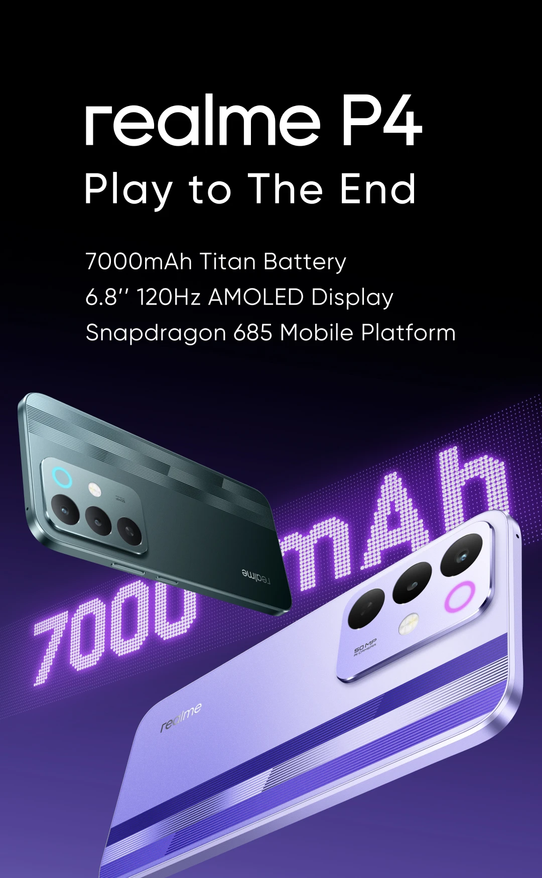 [New Launch] realme P4 4G Smartphone 6.8" 120Hz 4000nit AMOLED Display 7000mAh Battery 45W Charge 50MP AI Camera NFC IP65